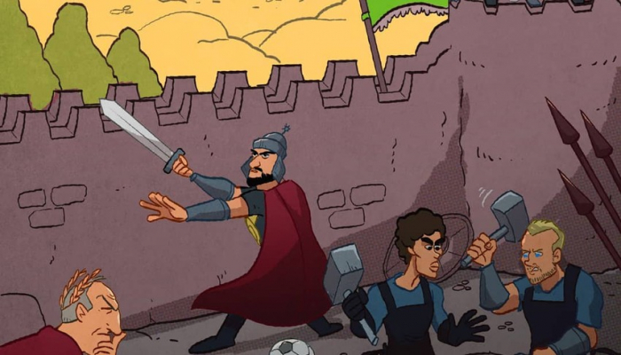 Omar Momani Azərbaycan - Lüksemburq oyununun karikaturasını çəkib