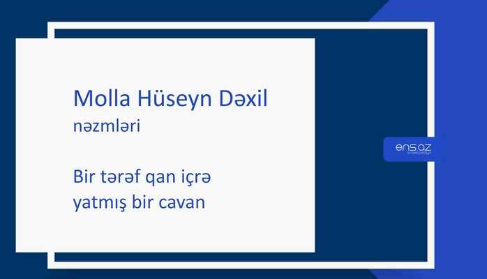 Molla Hüseyn Dəxil - Bir tərəf qan içrə yatmış bir cavan