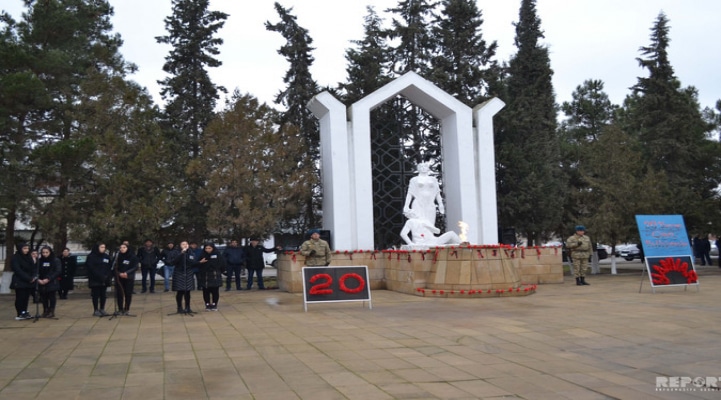 Kürdəmirdə 20 Yanvar şəhidlərinin əziz xatirəsi yad olunub