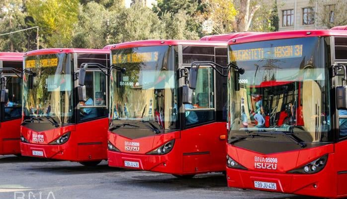 Yeni gətirilən avtobuslar xəttə buraxıldı