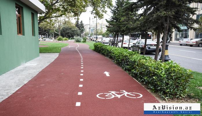 Bakının parklarında da velosiped zolaqları salınır