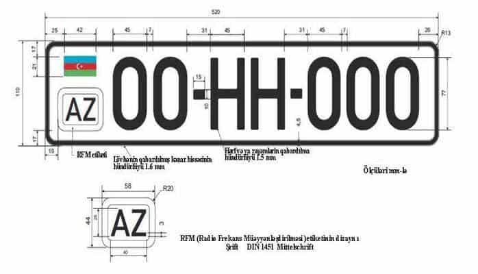 Azərbaycan Respublikası avtomobil dövlət qeydiyyat nişanı