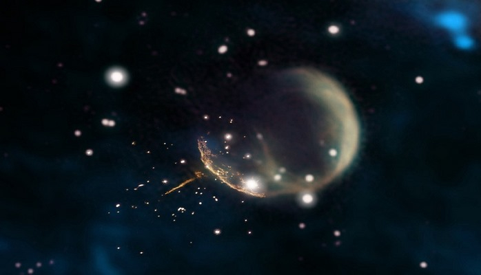 Астрономы обнаружили летящий в космосе пульсар