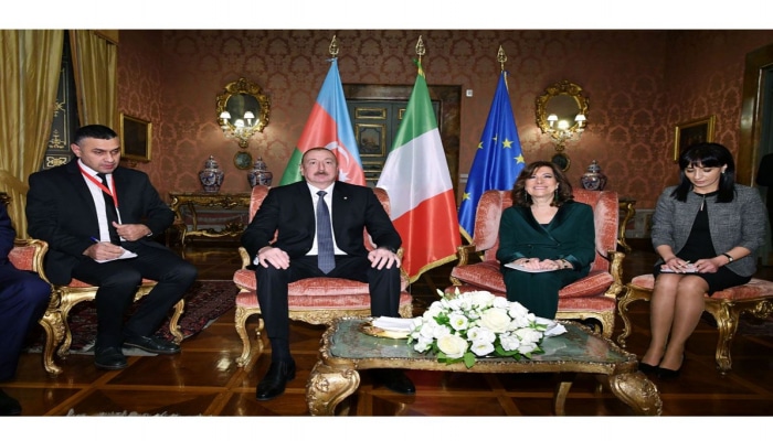 Президент Ильхам Алиев встретился с председателем Сената Италии