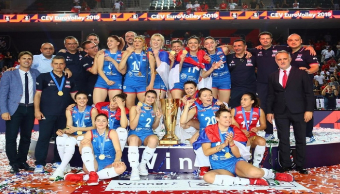 Сборная Сербии победила Турцию в финале ЧЕ по волейболу