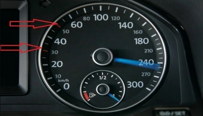 Spidometrdə qırmızı xətlər nə üçündür?