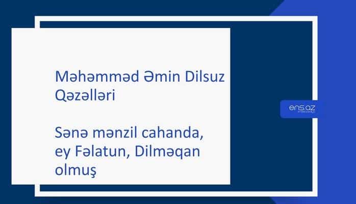 Məhəmməd Əmin Dilsuz - Sənə mənzil cahanda, ey Fəlatun, Dilməqan olmuş