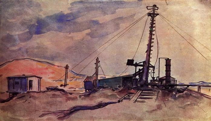 Баку и нефтепромыслы в работах живописца Алексея Куприна (ФОТО)