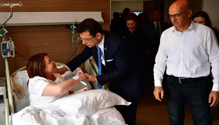İmamoğlu ilk iş günündə xəstəyə baş çəkdi