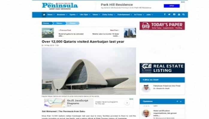 Qətər və Livan mətbuatı Azərbaycanın turizm potensialından yazıb