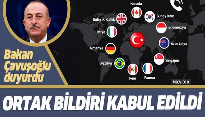Dışişleri Bakanı Çavuşoğlu duyurdu: Salgınla mücadelede 'Ortak Bildiri' kabul edildi