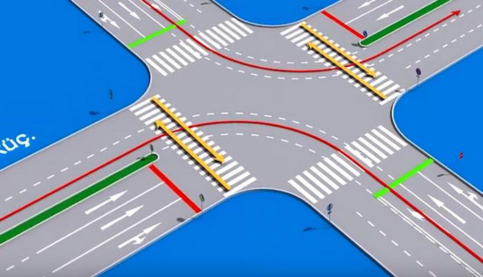 На одном из перекрестков Баку будет упорядочено движение транспорта