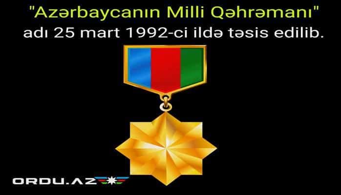 Martın 25-i "Azərbaycanın Milli Qəhrəmanı" adının qanunla təsis edildiyi gündür