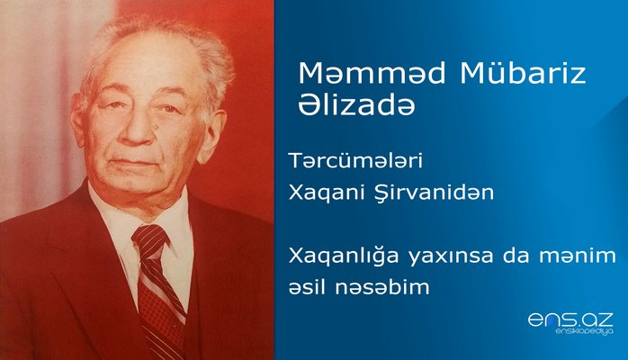 Məmməd Mübariz Əlizadə - Xaqanlığa yaxınsa da mənim əsil nəsəbim