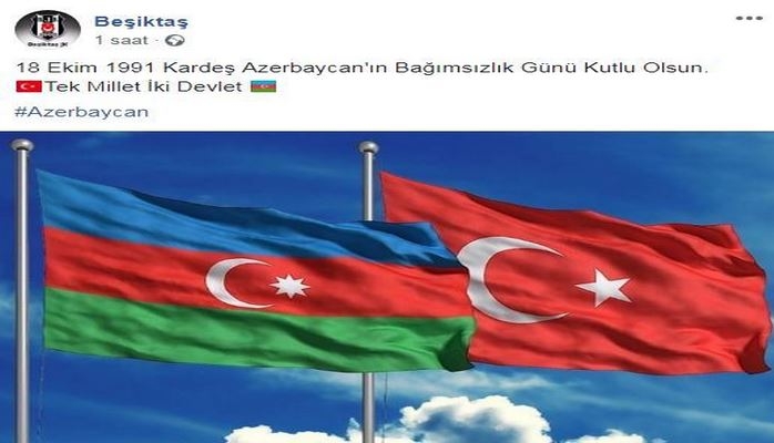 Футбольный клуб "Бешикташ" поздравил азербайджанский народ