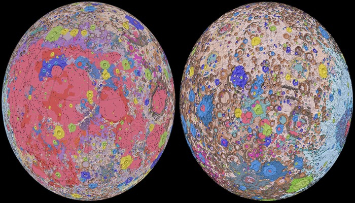 Астрономы опубликовали первую полную геологическую карту Луны