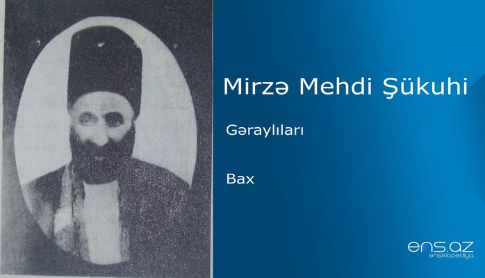 Mirzə Mehdi Şükuhi - Bax