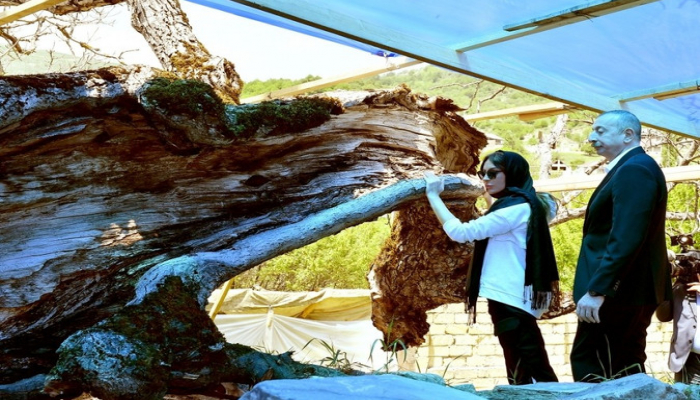 İlham Əliyev və Mehriban Əliyeva Pir Ömər Sultan ziyarətgahında