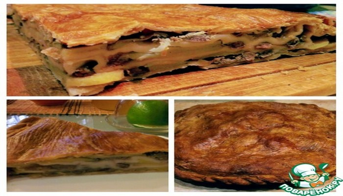 Лезгинский пирог с картофелем и мясом