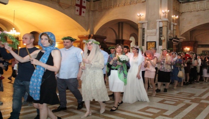 Gürcüstanda kütləvi nikah mərasimi keçirilib