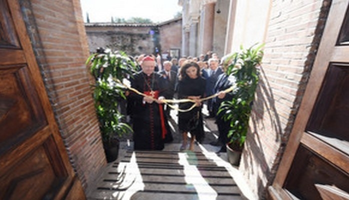 Mehriban Əliyeva Vatikanda Müqəddəs Sebastian katakombalarının açılışında iştirak edib