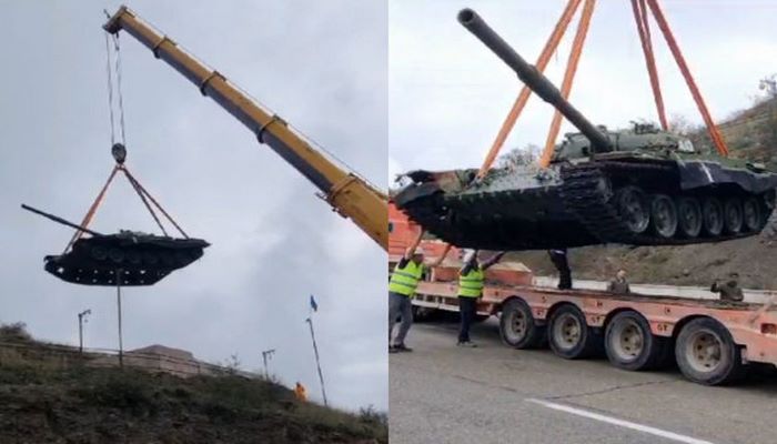 Albert Aqarunovun Şuşada vurduğu tank Bakıya gətirildi