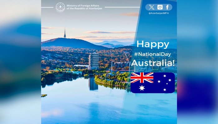 Azərbaycan XİN Avstraliyanı milli bayramı münasibətilə təbrik edib