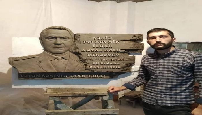Азербайджанский студент создал мемориальную доску в память о полковнике Ильгаре Мирзоеве