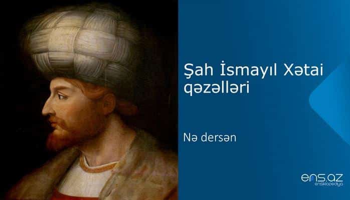 Şah İsmayıl Xətai - Nə dersən
