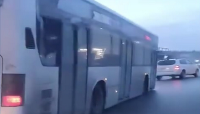 Bakıda sərnişin avtobusu təhlükə saçdı