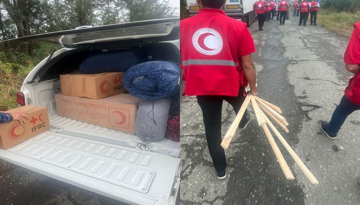 Bakıdan yola salınan humanitar yardım Ağdam-Xankəndi yoluna çatıb: Çadırlar qurulur