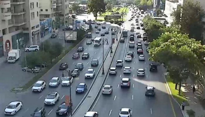 Bakının bir sıra yollarında tıxac var