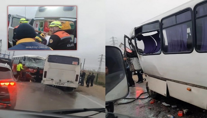 Binəqədidə iki avtobusun toqquşması nəticəsində xəsarət alanların VƏZİYYƏTİ AÇIQLANDI