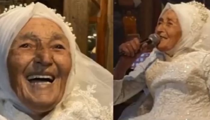 70 il sonra gəlinlik geyindi