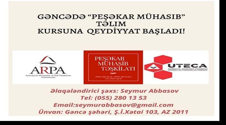 Gəncə şəhərində “Peşəkar mühasib” təlim kursuna qeydiyyat başladı