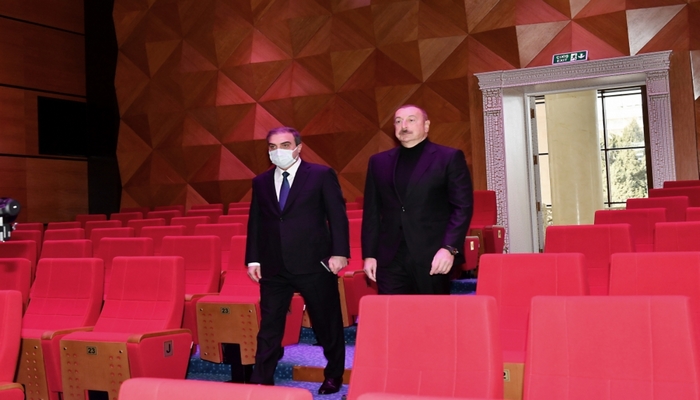 Dövlət başçısı Gəncə Dövlət Dram Teatrının yeni binasının açılışında iştirak edib