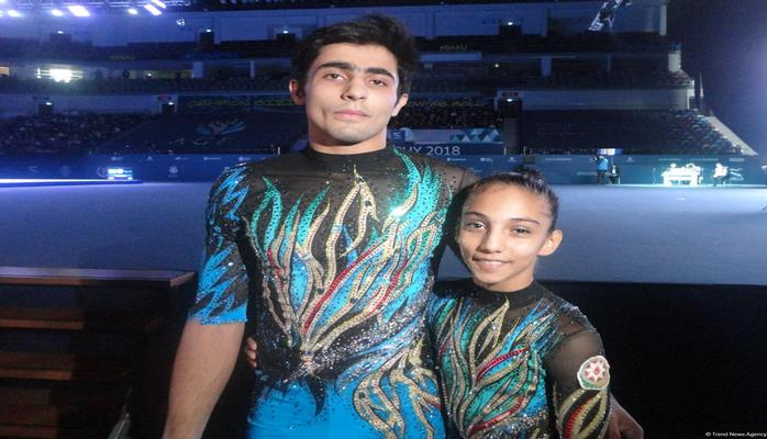Абдулла Аль-Мяшайхи и Рухидил Гурбанлы остались довольны своим выступлением на Кубке мира по акробатической гимнастике в Баку