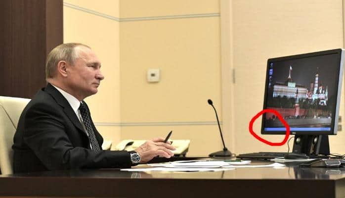 Putinin bu fotosu dünya mətbuatında gündəm oldu - Kompüterinin sol küncündə...