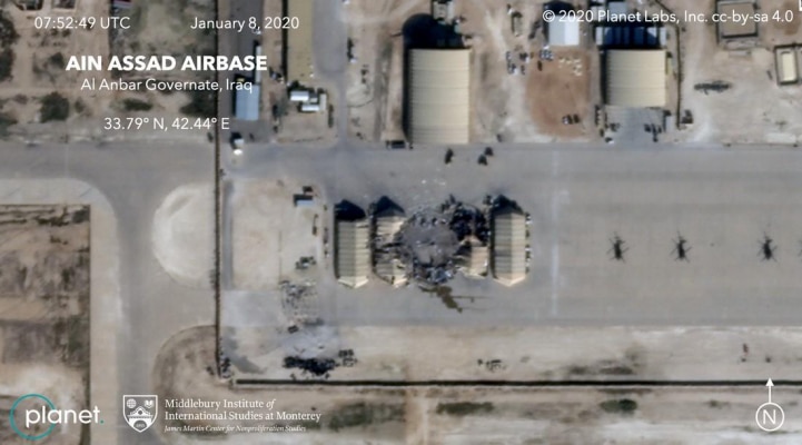 İranın raket hücumundan sonra ABŞ bazalarının peyk görüntüləri
