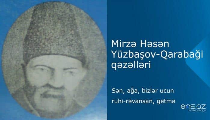 Mirzə Həsən Yüzbaşov-Qarabaği - Sən, ağa, bizlər ucun ruhi-rəvansan, getmə