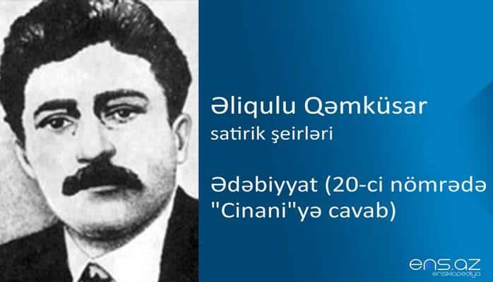 Əliqulu Qəmküsar - Ədəbiyyat (20-ci nömrədə "Cinani"yə cavab)