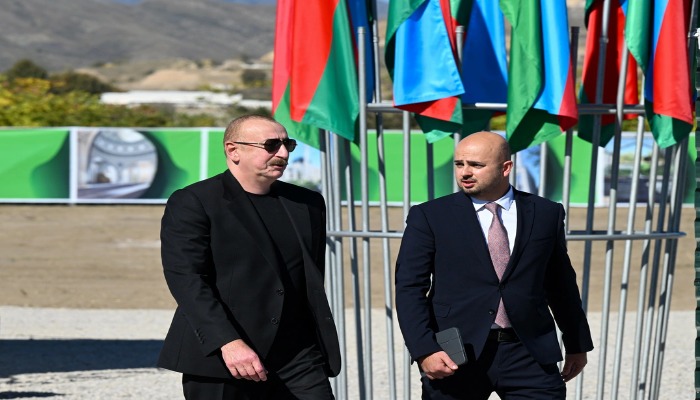 İlham Əliyev Cəbrayıl şəhər məscidinin təməlini qoyub
