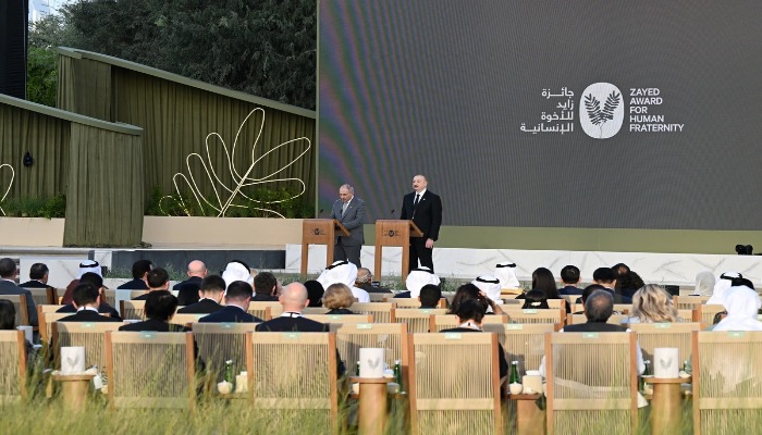 İlham Əliyev: "Əbu-Dabidə keçirilən bu mükafatlandırma mərasimi rəmzi məna daşıyır"