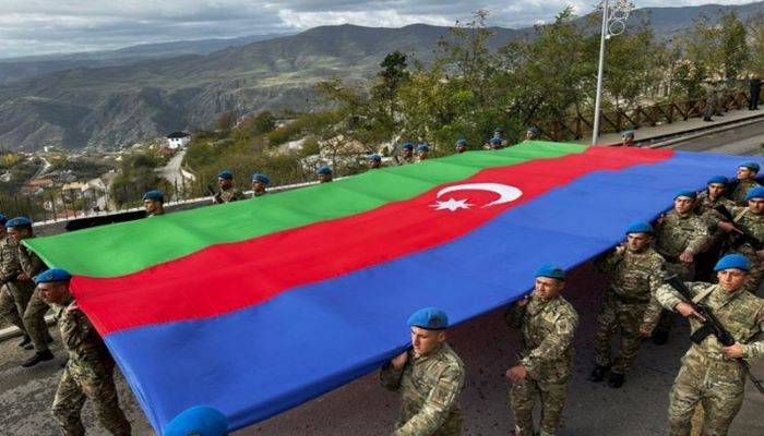 Laçın şəhərində Zəfər Günü münasibətilə Bayraq yürüşü keçirildi