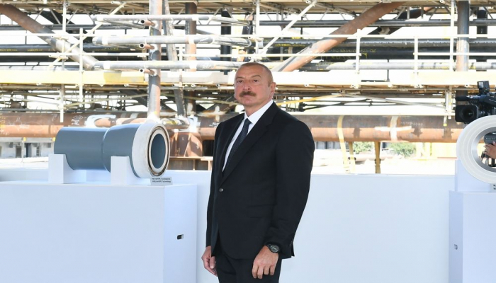 Президент Ильхам Алиев принял участие в церемонии закладки фундамента морских операций на месторождении «Абшерон»