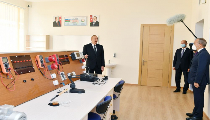 Президент Ильхам Алиев принял участие в открытии Центра профессионального образования в Сумгайыте