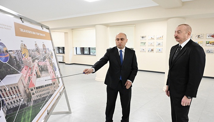 Prezident “Vətən” İdman Liseyində yaradılan şəraitlə tanış oldu