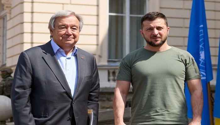 Quterreş Zelenski ilə Rusiya-Ukrayna münaqişəsinə son qoymaq səylərini müzakirə edib