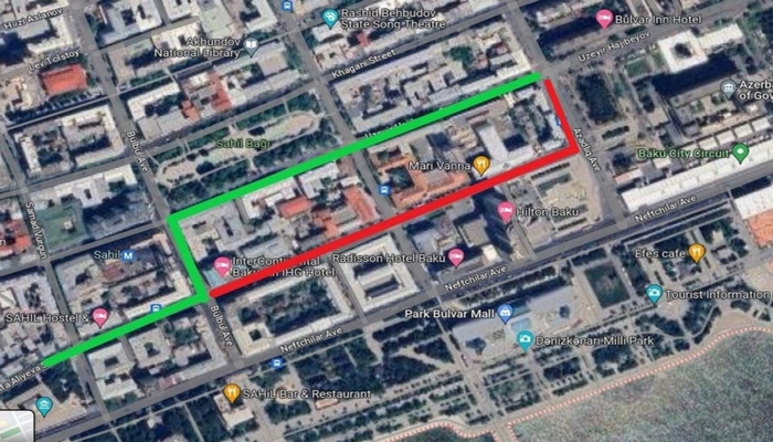 Sabah Bakının mərkəzində yolun bir hissəsi tamamilə bağlanacaq
