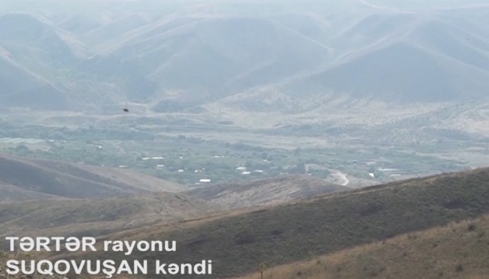 Tərtər rayonunun işğaldan azad olunan Suqovuşan kəndinin videogörüntüsü